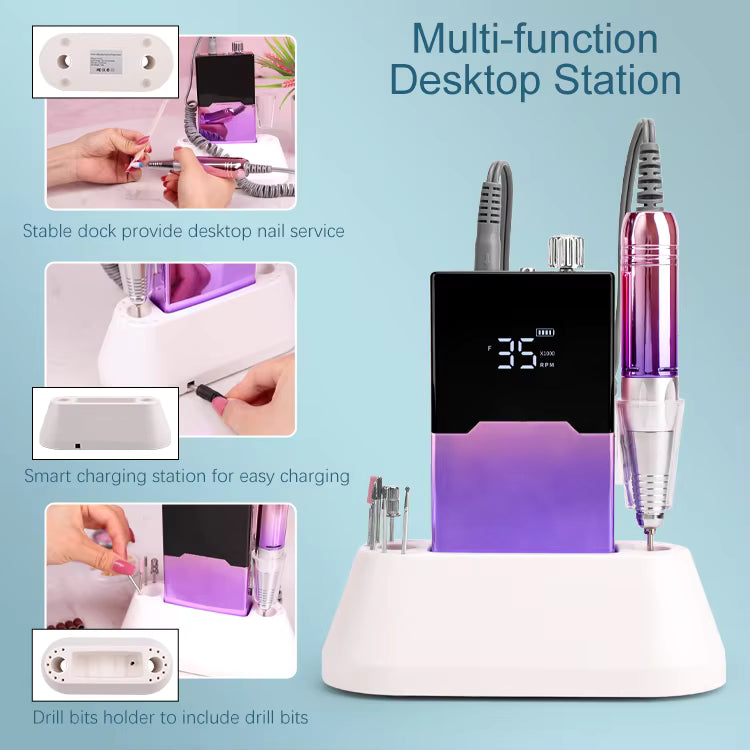 ZY362 Desktop Rechargeable Nail Drill 35,000RPM